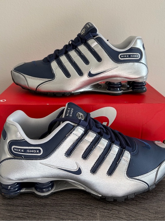 nike Other - Men's Size 9.5 Nike Shox NZ Navy Metallic Silver Shoes